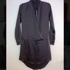 Olivacious Black Tie-Waist Dress